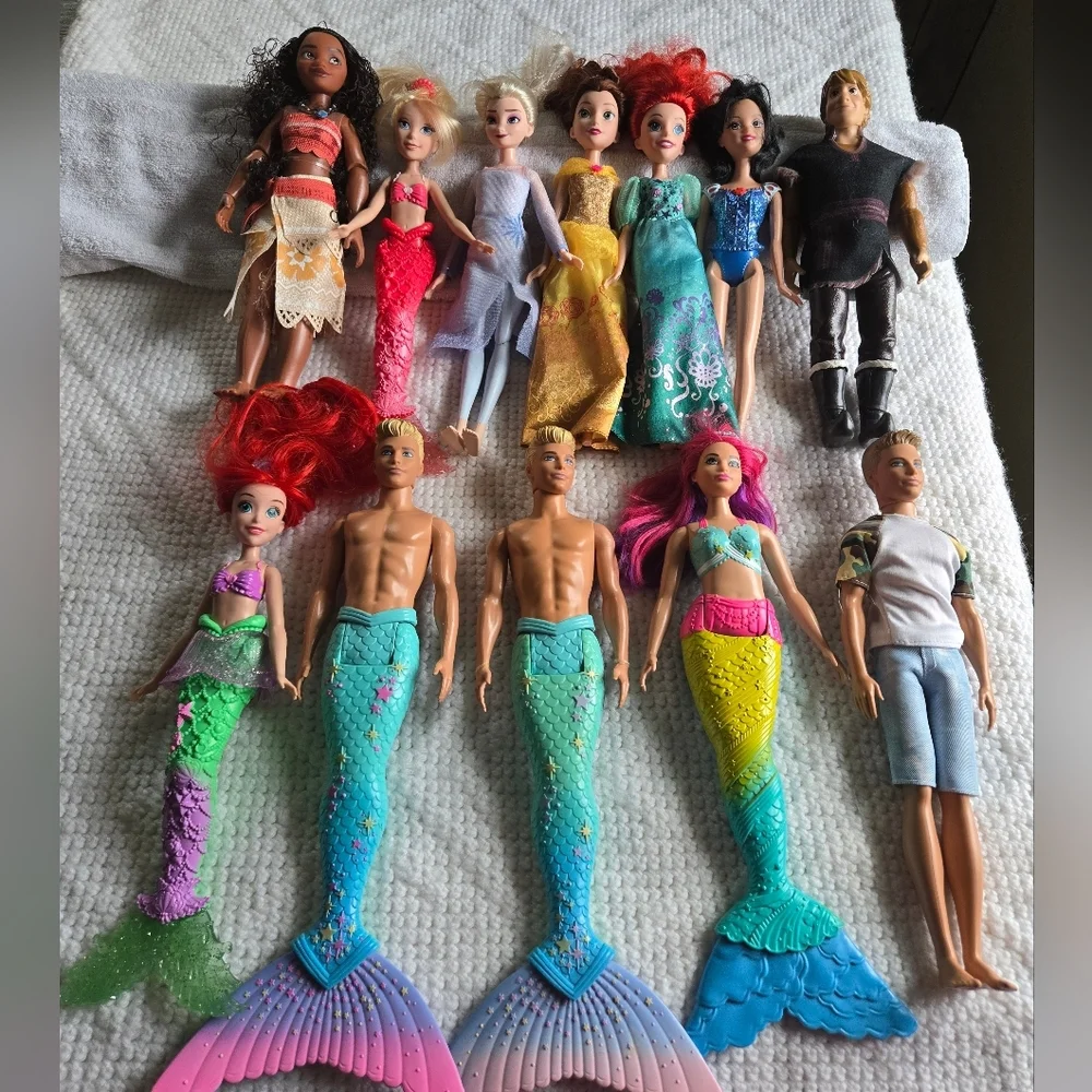 Colorful Mermaid and Doll Set